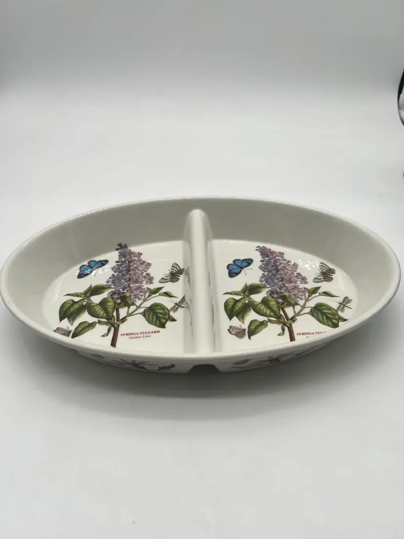 Portmeirion Botanic Garden Oval Divided Vegetable Dish “Syringa Vulgaris”