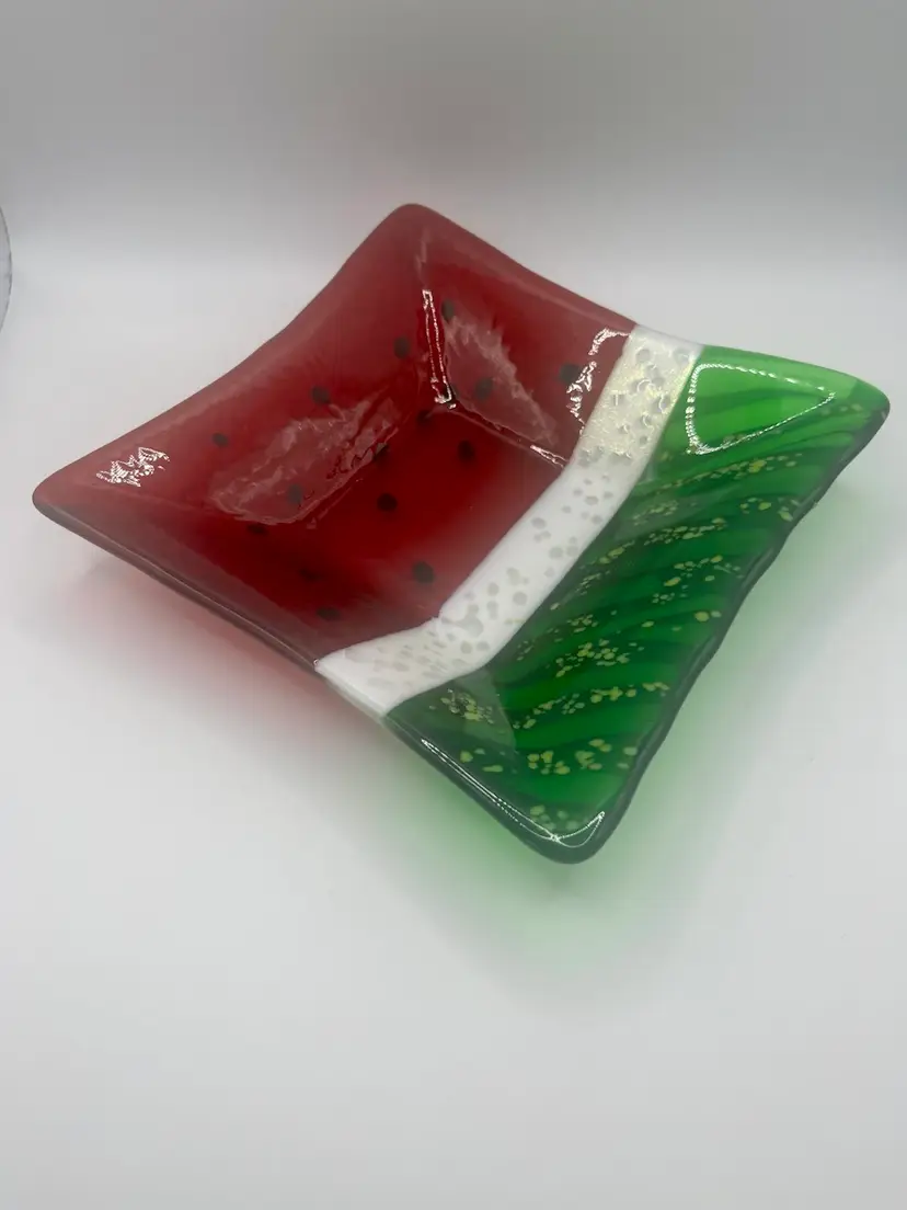 Fused Glass Watermelon Dish