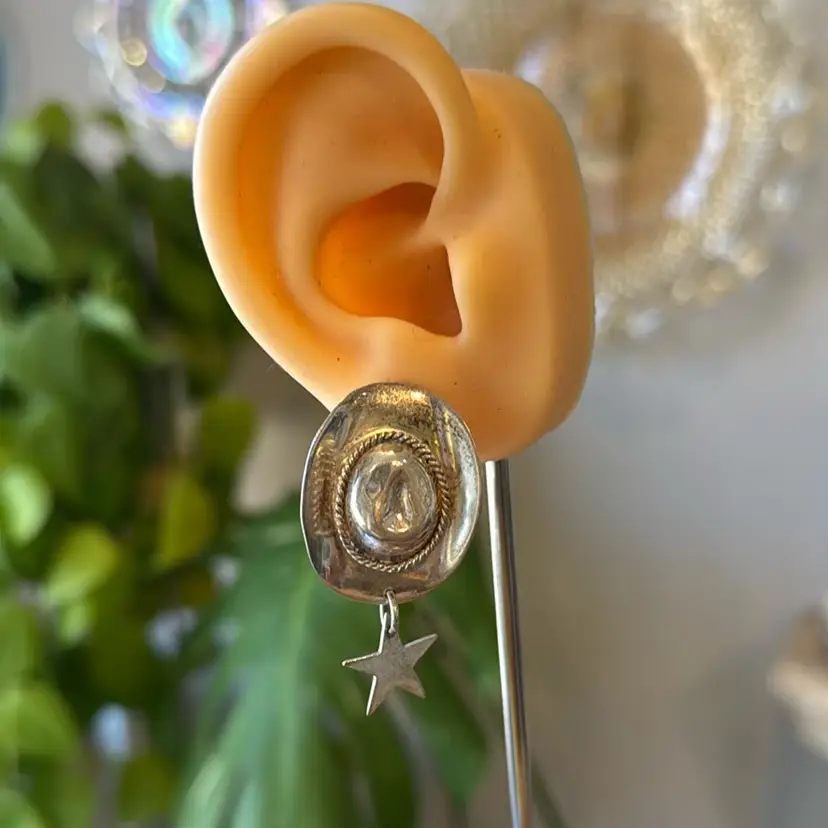 925 Mexico, Cowboy Hat, Post Back Earrings