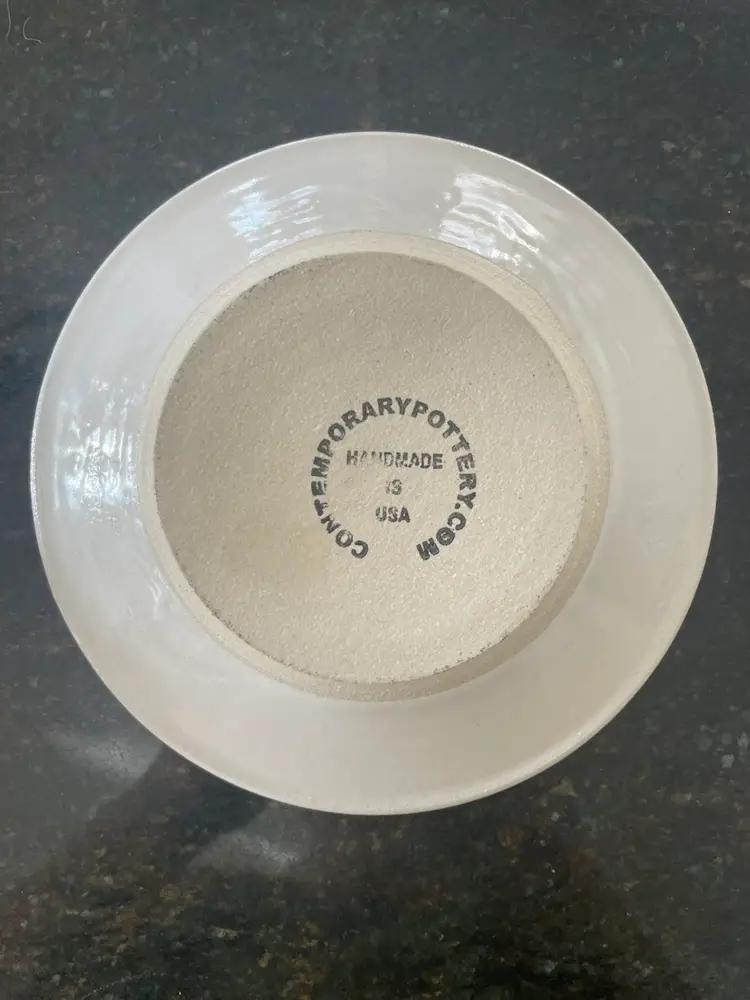 Contemporary Pottery USA Garlic Grater Olive Oil 7” Plate Hand Painted