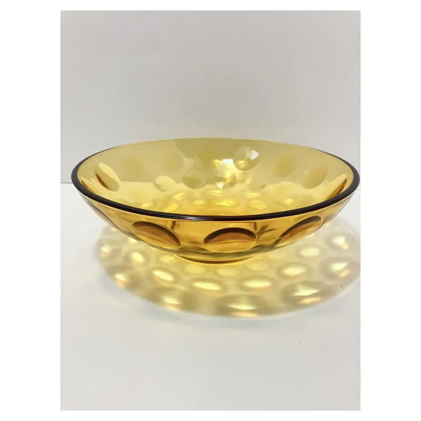 Hazel Atlas El Dorado coin spot optic amber bowl
