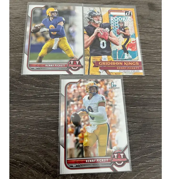 Kenny Pickett 3-card Rookie RC Lot! NFL Football Card Pittsburgh Steelers 
(H)
