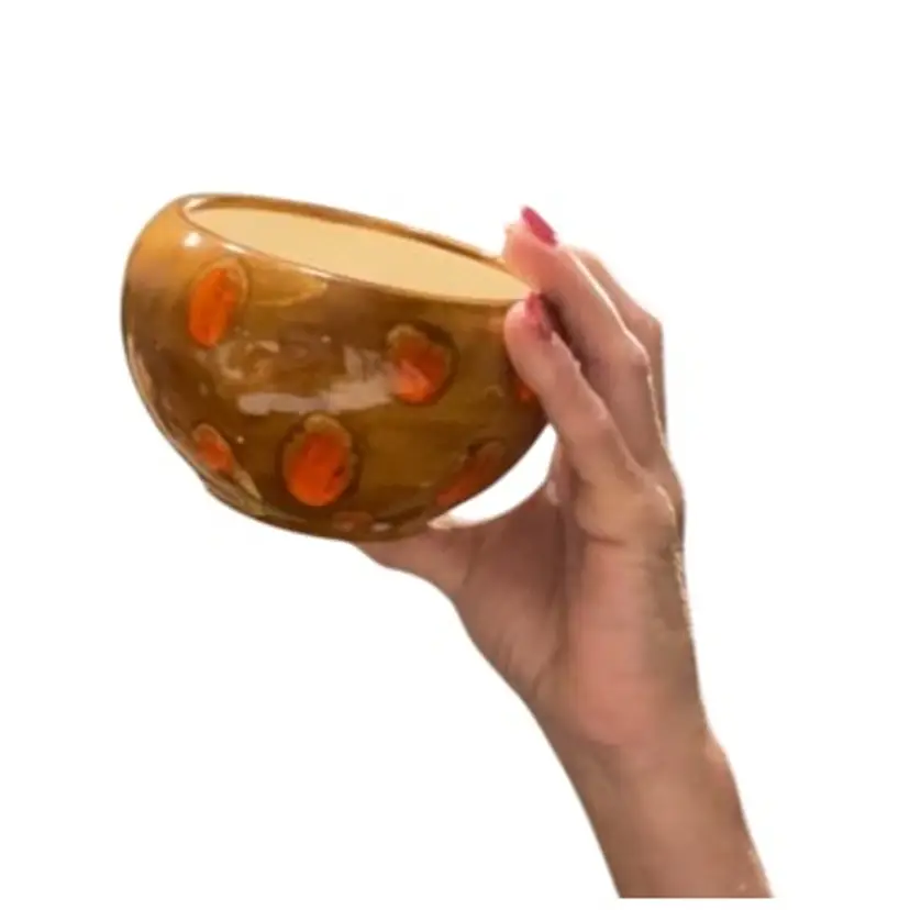 Hobbist Piece Vase With Orange Polka DotsMeasures 5”x3”