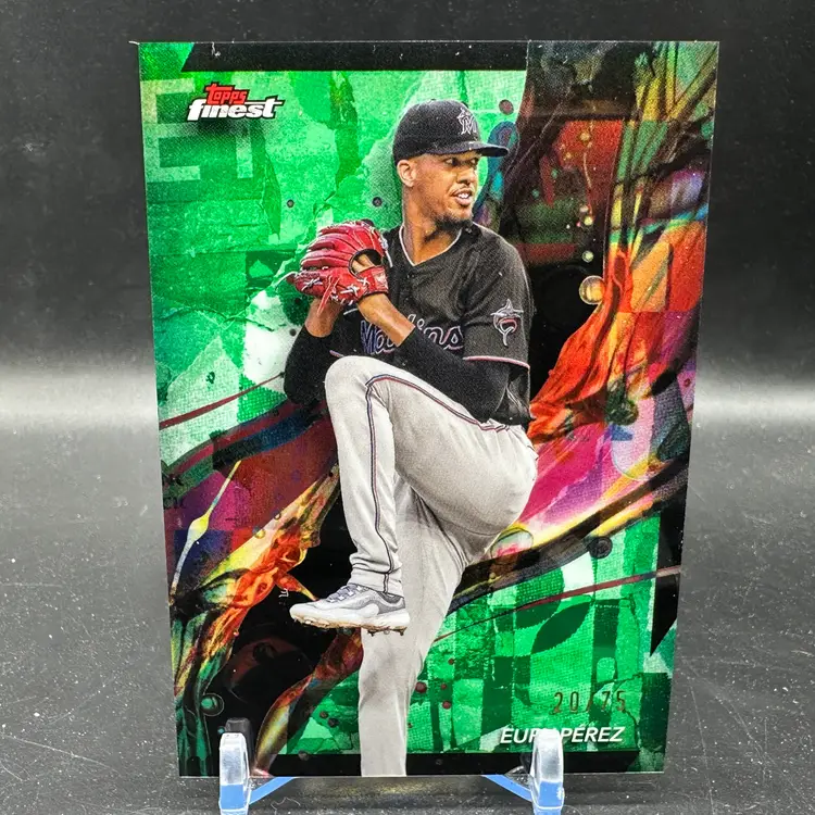 Eury Perez Green Refractor /75 2024 Topps Finest Common Eury Pérez #87