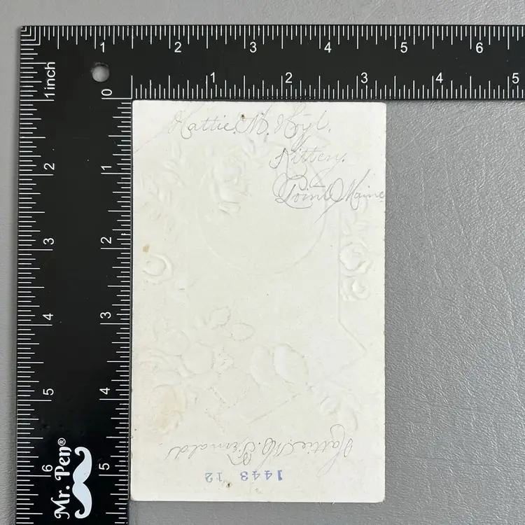 Victorian Trade Card Embossed Bible Verse Psalms 86:11 Birds Yellow Roses Cottage