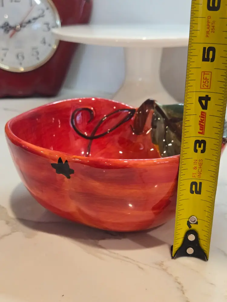 Venetian Hand Painted Apple Shaped Set of 4 Bowls