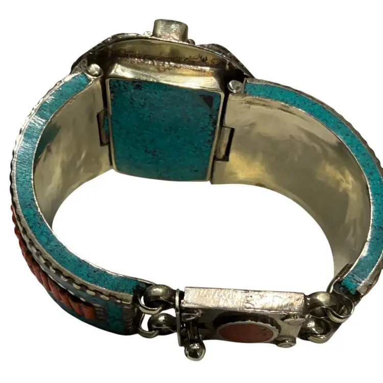 Tibetan Silver Bracelet With Secure Clasp