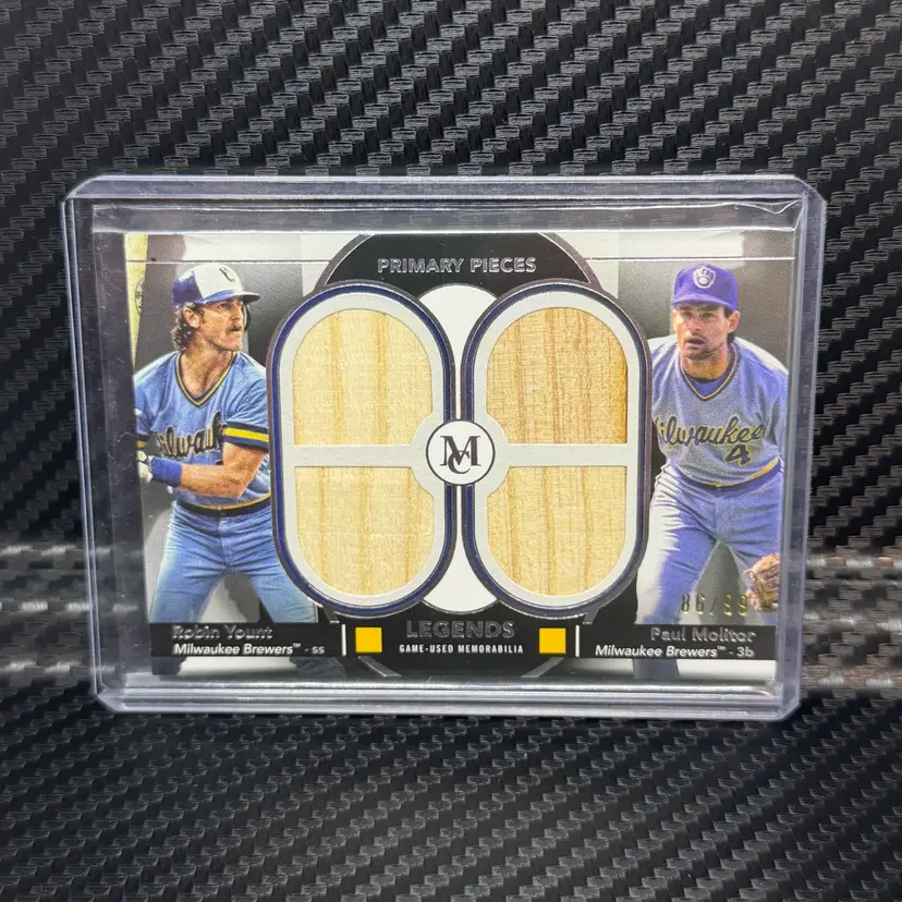 2024 Topps Museum Collection Dual-Player Primary Pieces Robin Yount Paul Molitor Quad Relic Legends Card /99