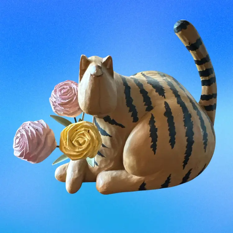 WilliRaye Studio *Love* "Faithful Love" WW7672 Cat Kitten Flowers