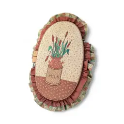 Patchwork Hoop Art Oval Quilted Kitchen Wall Hanging Cottage Core