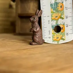 Mini Wood Rabbit Sculpture, Rabbit Figure, Wooden Sculpture, Wood Carving, 1” Mini