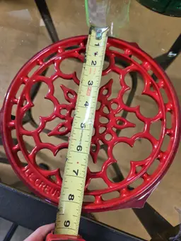 Le Creuset Enameled Cast Iron Deluxe Round Trivet, 9", In Cerise (red)