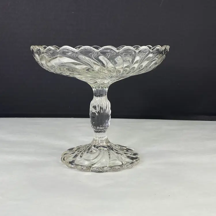 Vintage Cambridge Caprice Round Compote Clear Pedestal Dish