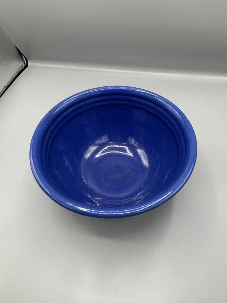 Vintage pottery blue 8.5 bowl