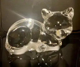 Vintage clear 24% Crystal glass Princess House Pet cat figurine.  Germany