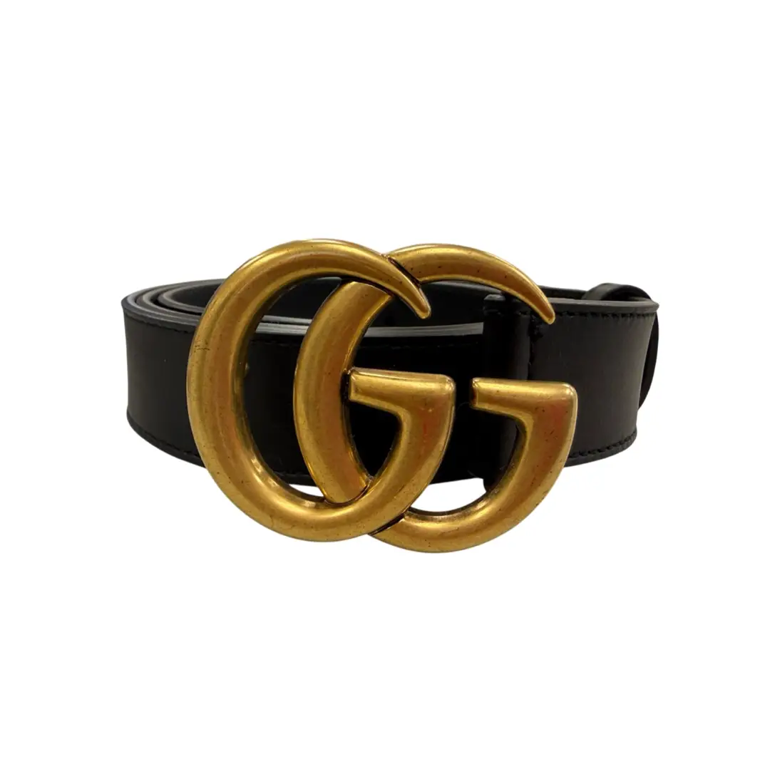 Gucci GG Marmont Black Leather Belt