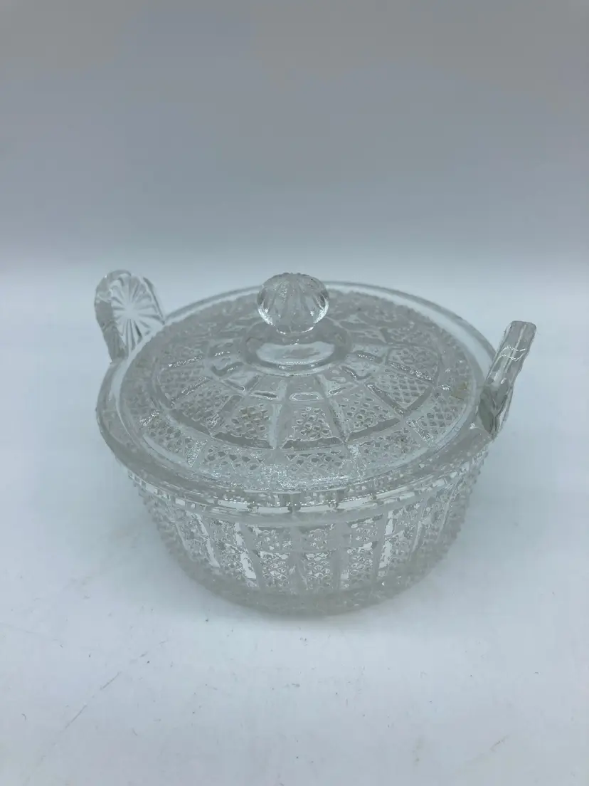 Vintage Pressed Glass Small Basket