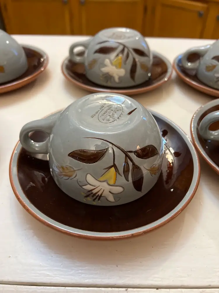 Stangl Pottery- 6 Cups and Saucers Golden Harvest Pattern