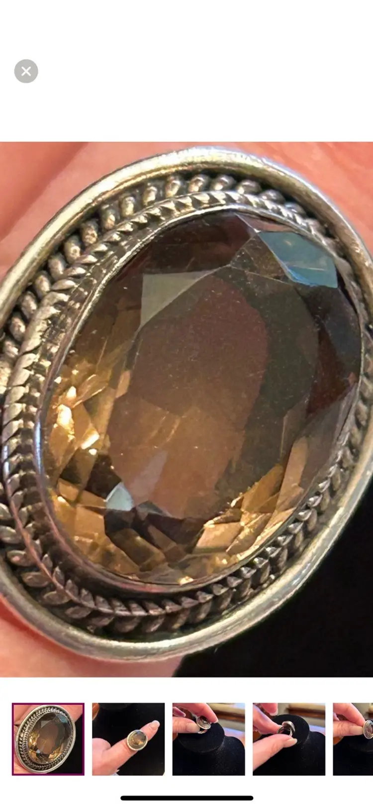 Smoky Quartz Ring Sterling Silver