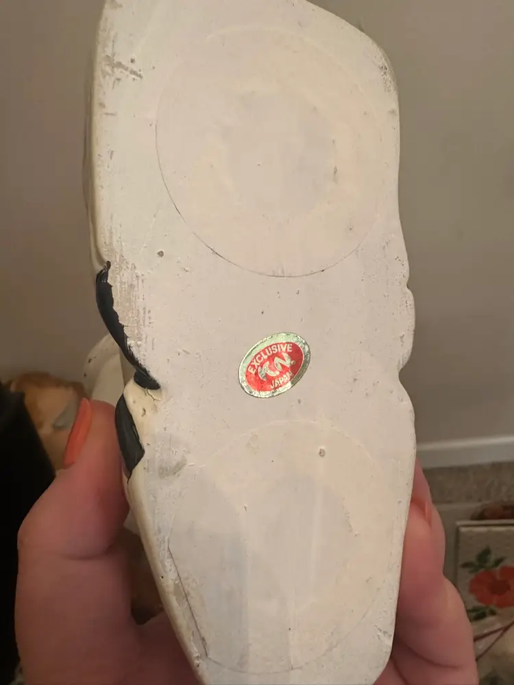 KN Japan Rare Christmas Kitsch Deer Figurine With Santa Hat 6.25”