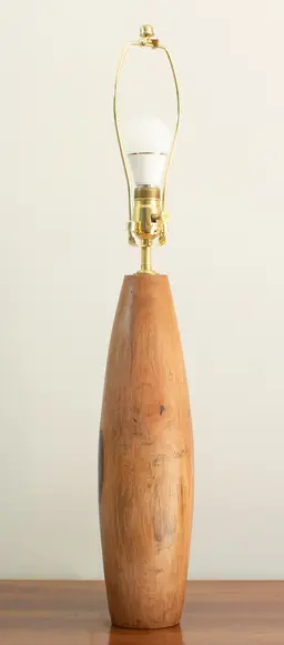 17" High Hand Crafted Turned Cherry Lamp - MADE TO ORDER