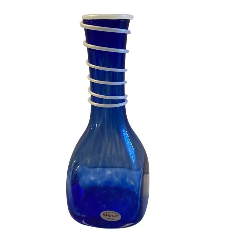 Hand Blown Art Glass Vase By Sabina Art Glass In Poland