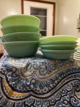 Set of Fire King Jadeite Bowls