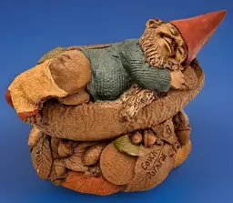 Tom Clark Gnome COUCH POTATOE Signed Figurine #8 Potato Television 1988 w/COA