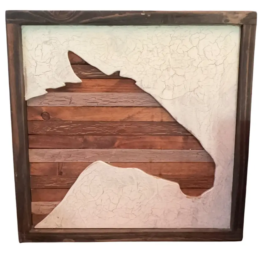 Horse Silhouette Wood Picture 12 X 12”
