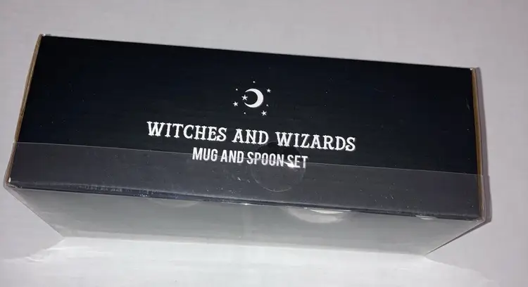 New In Box! “Witches Brew And Wizards Brew” Mugs And Spoons Approximately 4” Tall