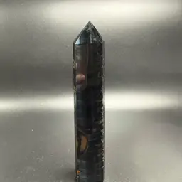 Natural Blue Tiger Eye Hematite Tower Point Stone Obelisk Crystal 7" 328g