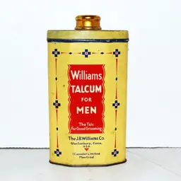 Williams Talcum For Men Invisible Vintage Tin 1940s Bath Display