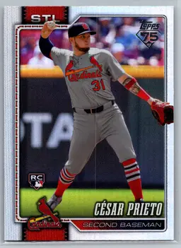 Cesar Prieto 2026 Topps Series 1 Rainbow Foil Parallel #85 Cardinals