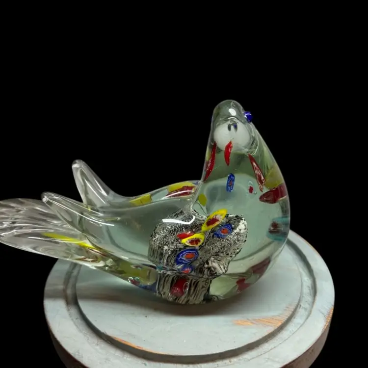 Art Glass Bird, 8 in W x 5 in H
