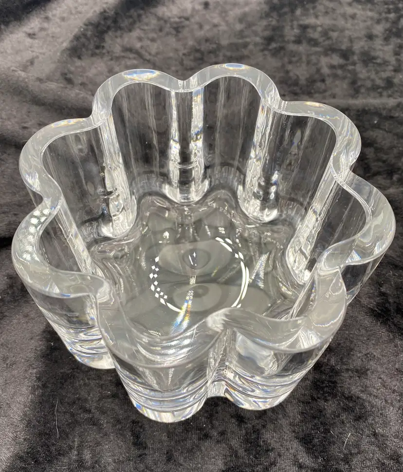 Vintage Orrefors Jan Johansson Crystal Bowl/Vase, Signed, #4208-121 (1970s)
