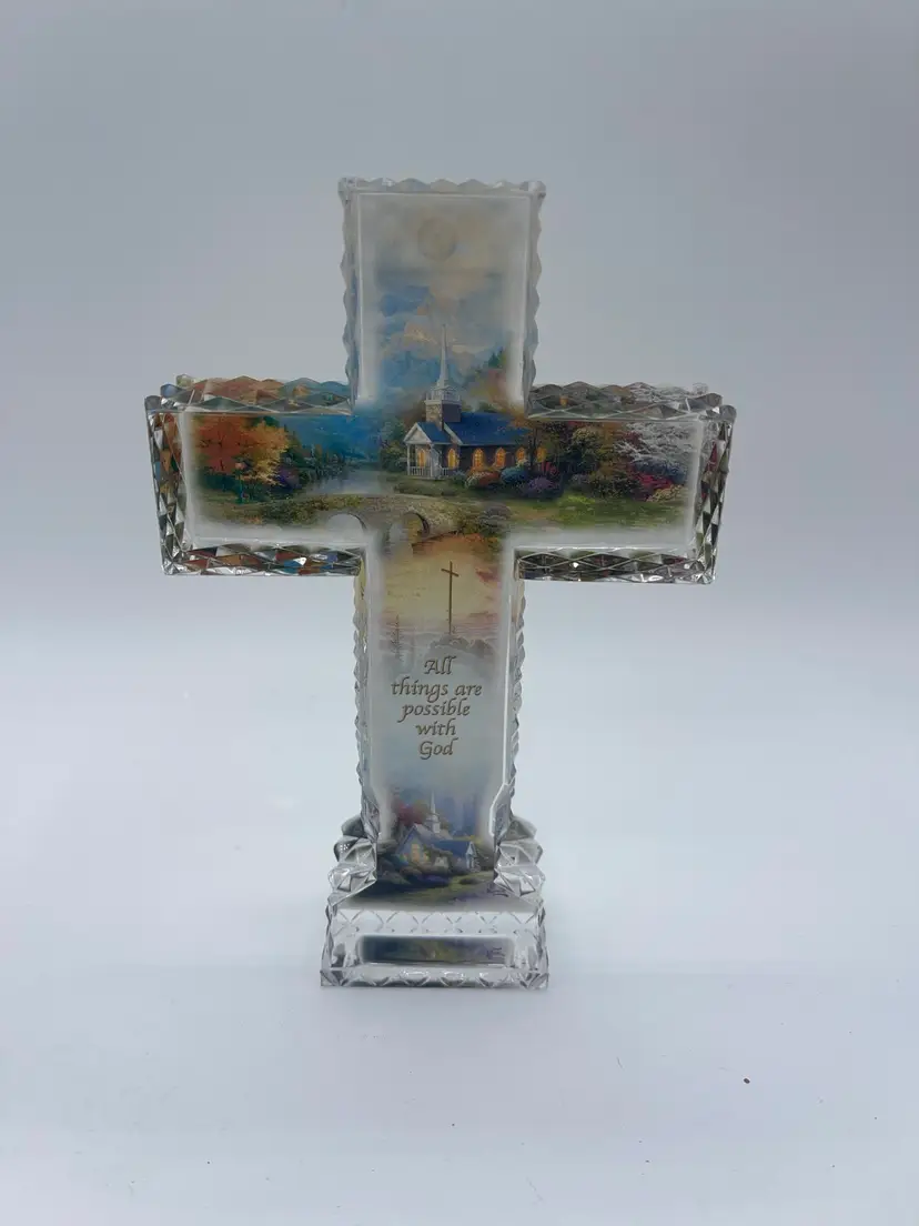 Crystalline Cross Inspirations Of Hope Faith Thomas Kincaid Bradford Exchange 6.5 Inches Tall 2015