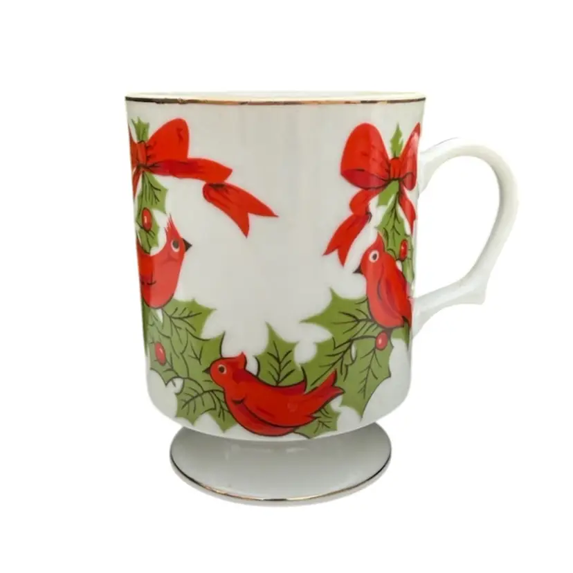 Lefton China Christmas Cardinal Mug