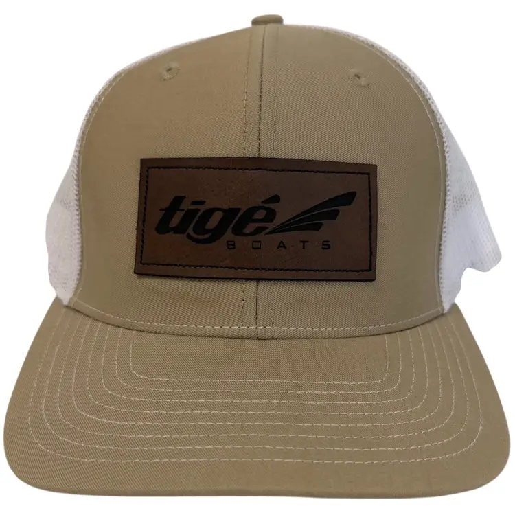 Tige Boats Luxury Boat Apparel Leather Patch Logo Ultimate Outdoor Dad Snapback