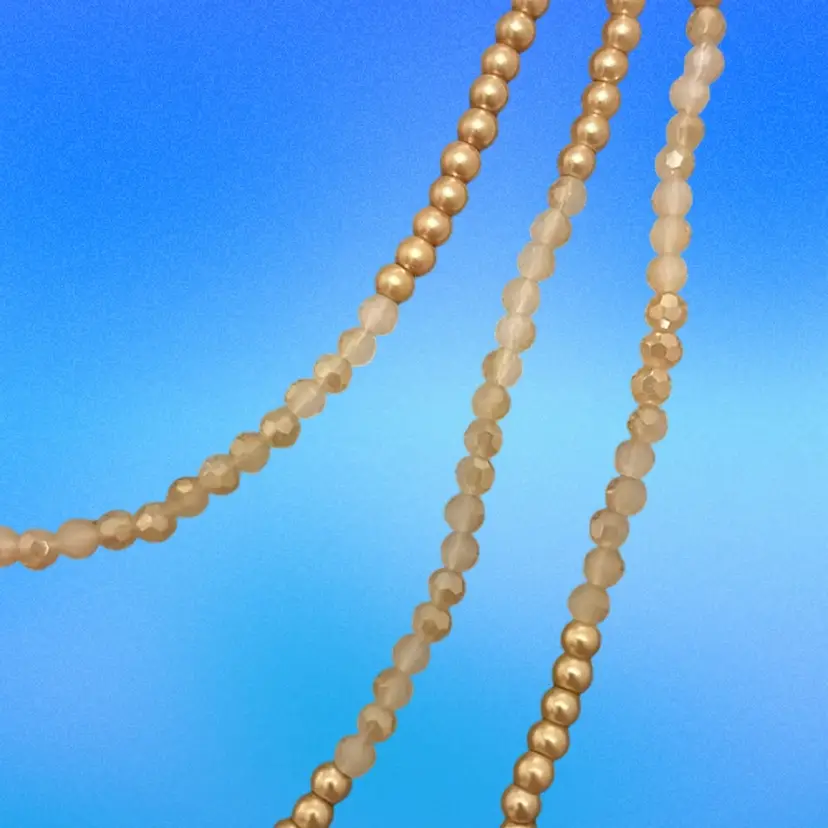 #01 Vintage Pearl And Quartz Necklace Alternatively 3” Of Crystals And 4 “ Of Petite Cream Pearls