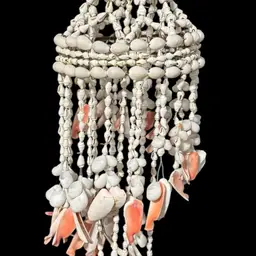 Vintage Beach Seashell Hanging Wind Chime Hanging Ocean Spiral White Pink 18”