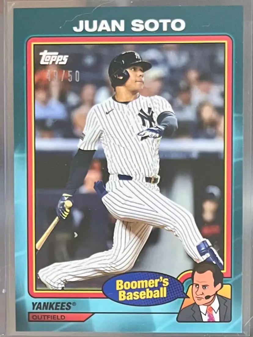 2024 Topps x Chris Berman Boomers Best Juan Soto Aqua Parallel Serial #49/50 New York Yankees