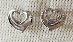 Beau Sterling Silver Double Heart Earrings