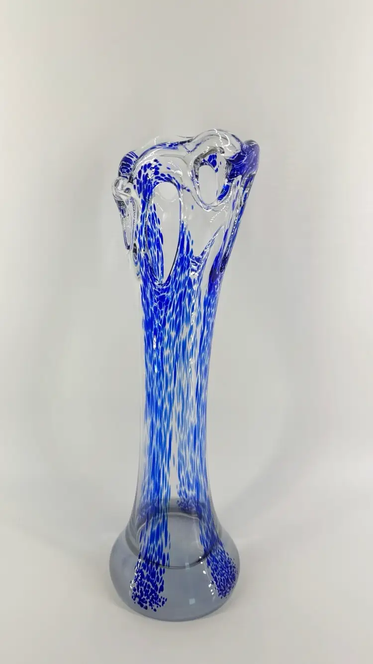 Kalina Handmade Polish Art Glass Vase Cobalt Blue