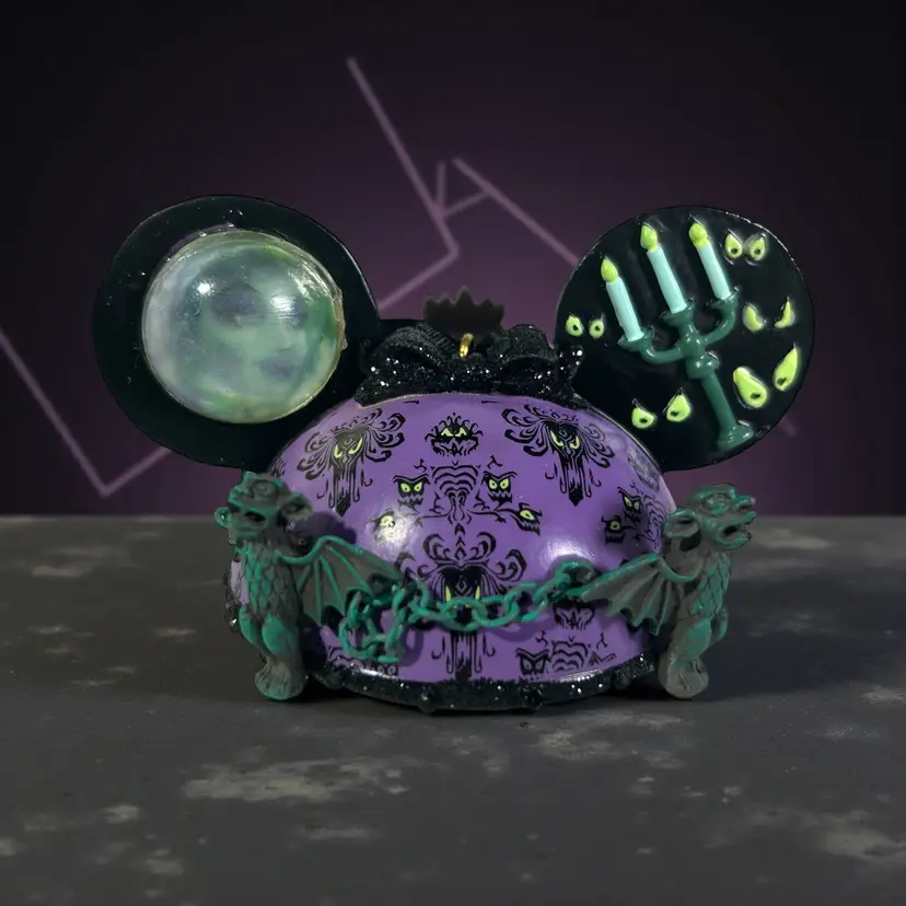 Collectible Disney Parks Haunted Mansion Mickey Ear Hat Christmas Ornament