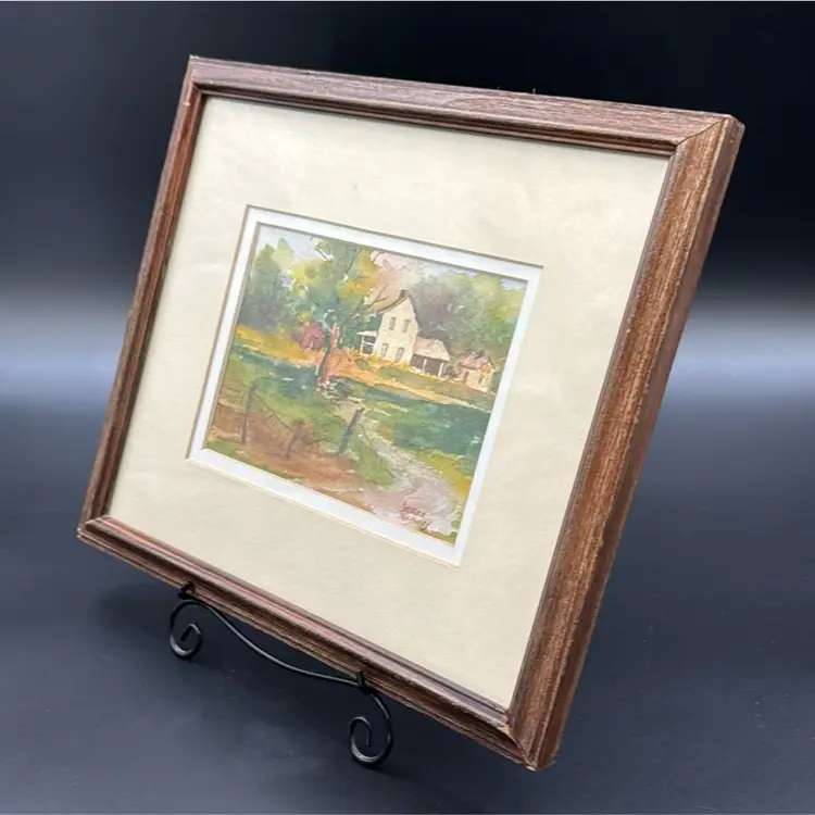 Old, rustic farmhouse, watercolor art, signed by artist very nicely done