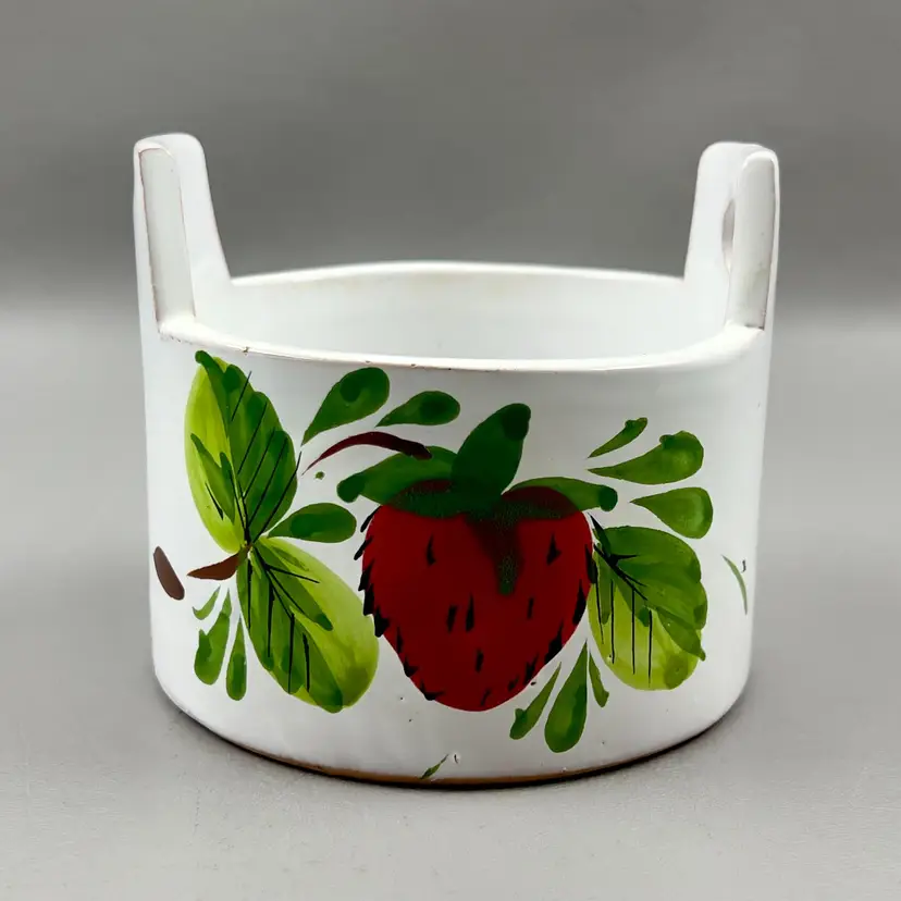 Vintage Strawberry Planter Bowl Made In Italy