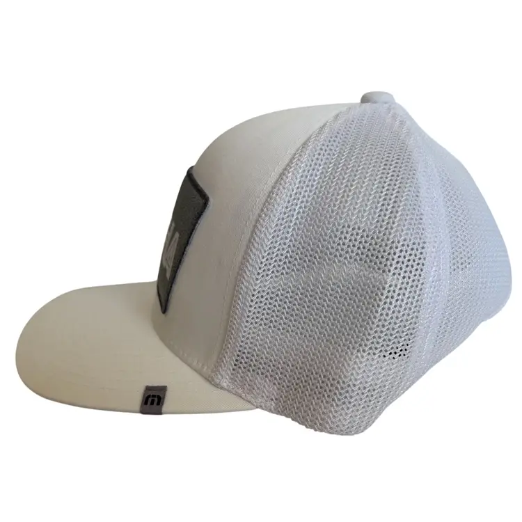 Travis Mathew Aloha Patch Embroidered White Golf Flat Brim Snapback Unisex
