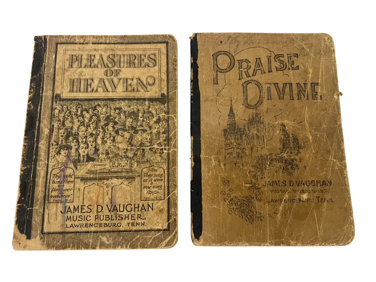 1917 Praise Divine & 1926 Pleasures of Heaven Vaughan Shape-Note Songbooks