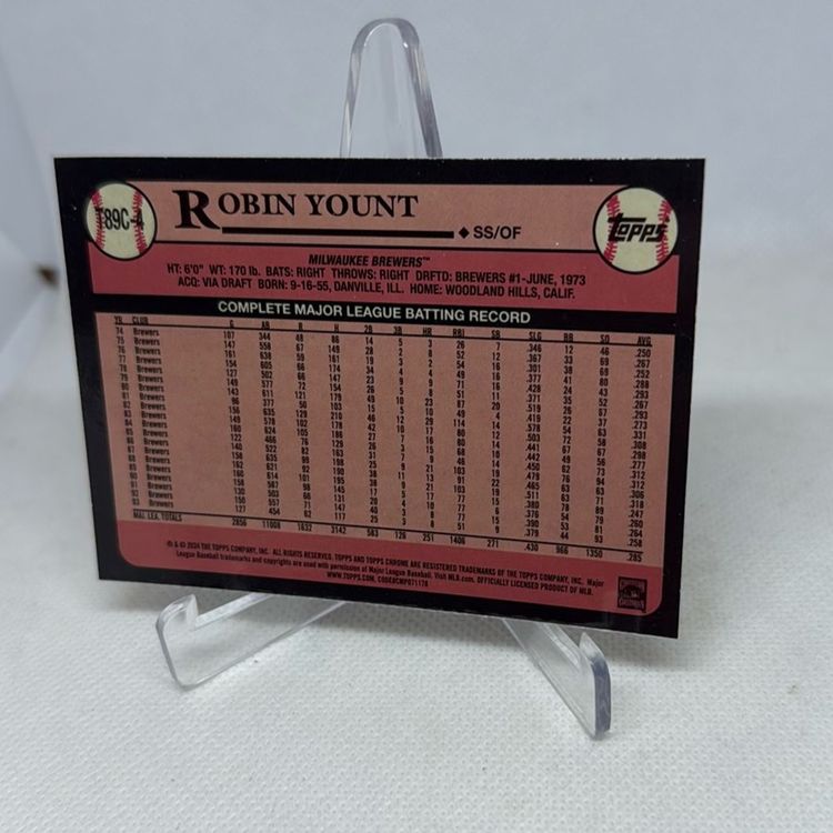 2024 Topps Series 1 - 1989 Topps Chrome Silver Pack Robin Yount #T89C-4 Milwaukee Brewers