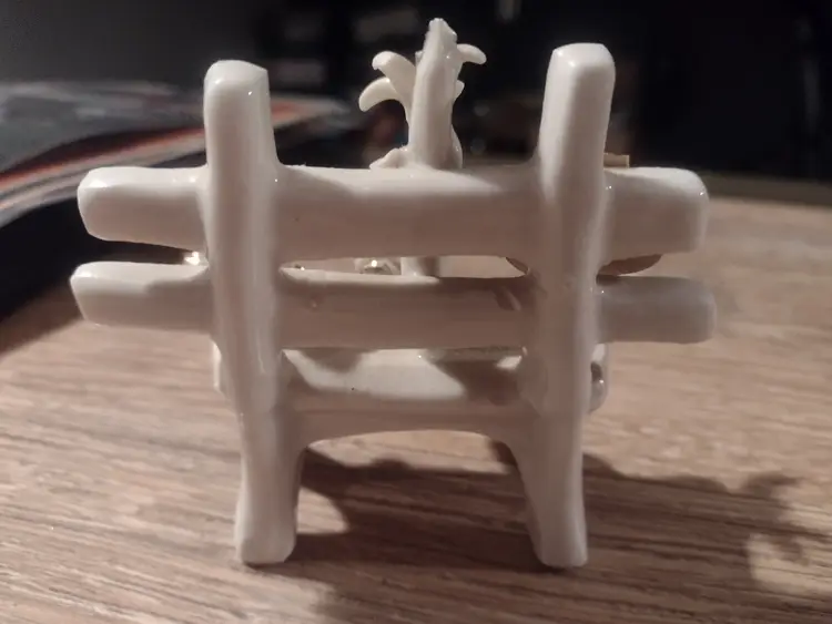 Vintage porcelain park bench made in Italy capadimonte